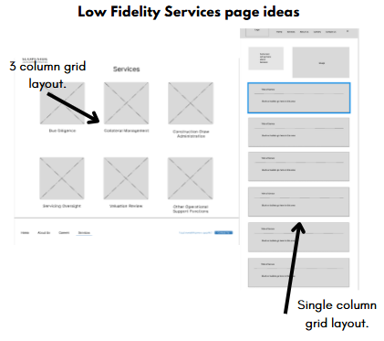 Low-Fid Services Wireframe